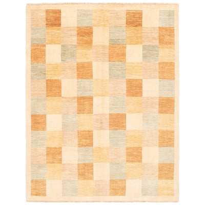 ECARPETGALLERY Hand-knotted Finest Peshawar Ziegler Ivory Wool Rug - 6'6 x 8'4