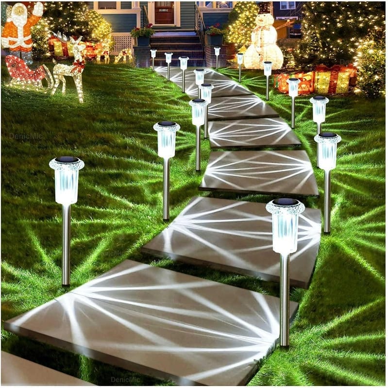 Solar Lights Outdoor Pathway Lights 6000K LED Waterproof