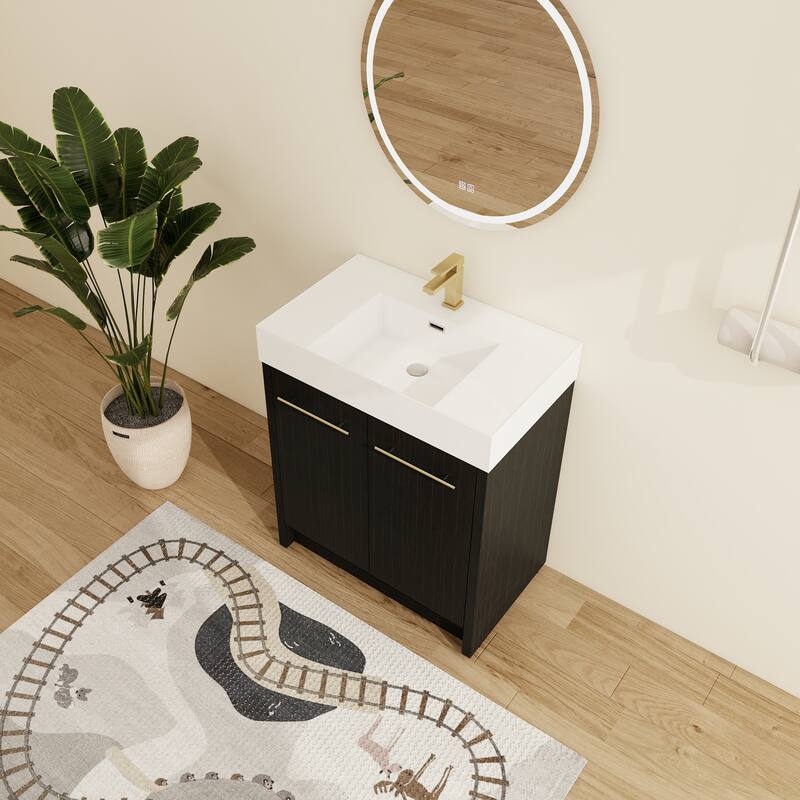 Malwee 24"/30"/36"/48" Bathroom Vanity with Sink, FreeStanding Vanity with Soft Close Doors and adjustable shelf