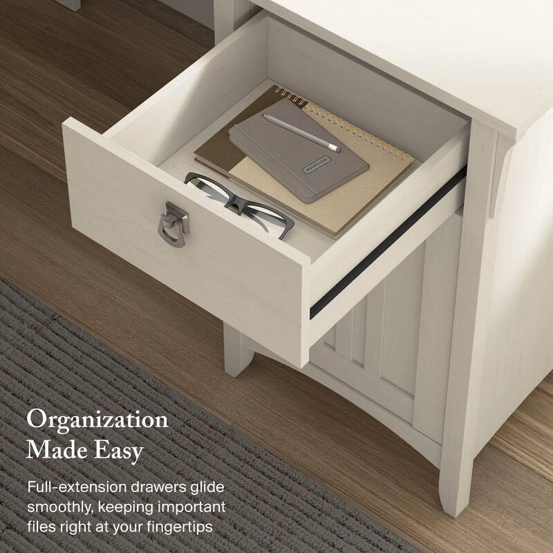 Bush Furniture Salinas 60W L Shaped Desk with Drawers and Storage