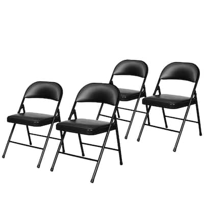 Hampden Furnishings Bernadine Basics Collection Vinyl Folding Chair, Pack of 4