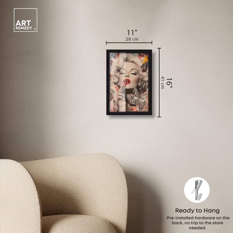 Iconic Lady Butterfly Collage Shadowbox by Art Remedy