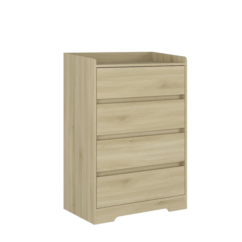 Roomfitters 4-Drawer Chest of Drawers Without Handle, Modern Handleless Storage Tower, Bedroom Organizing Cabinet