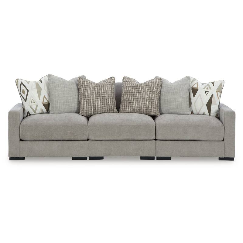 Signature Design by Ashley Aslan Court Gray 3-Piece Sofa Sectional - 109"W x 36"D x 42"H