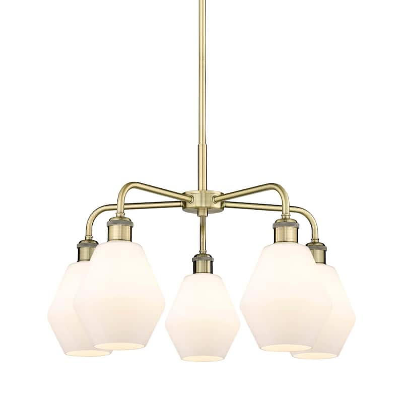 Innovations Lighting 516-5CR-16-24 Cindyrella Chandelier Cindyrella 5 - Antique Brass / Cased Matte White