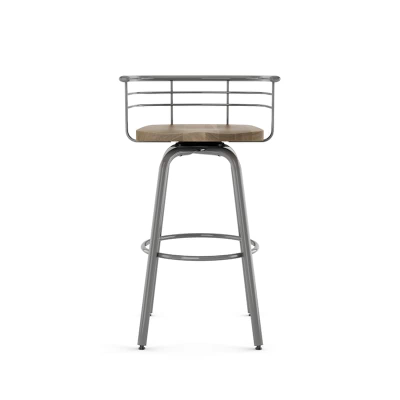 Amisco Brisk Swivel Counter Stool with Distressed Wood Seat
