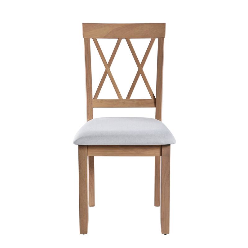 Extendable Drop‑Leaf Dining Table Set w4 X‑Back Dining Chairs, 5-Piece