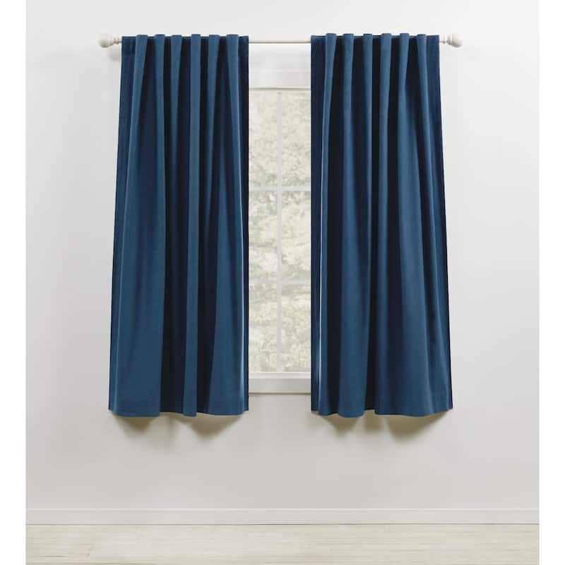 Lauren Ralph Lauren Waller Blackout Back Tab/Rod Pocket Single Curtain Panel - 52x63 - Navy