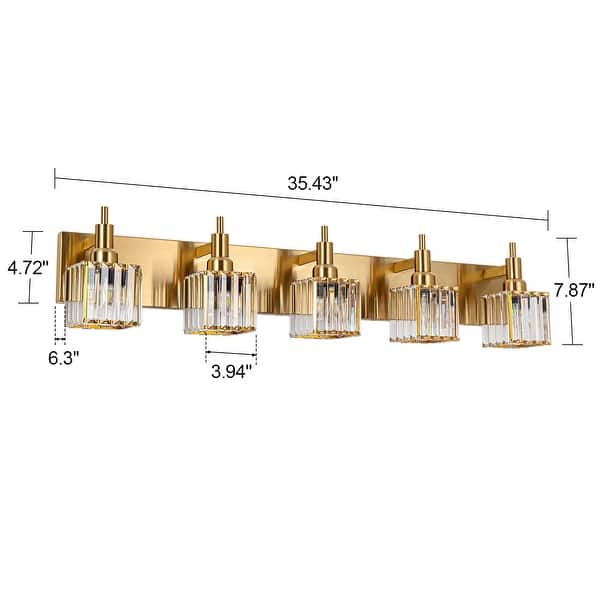 dimension image slide 12 of 23, 2/3/4-Light Modern Bathroom Crystal Vanity Light Wall Sconces