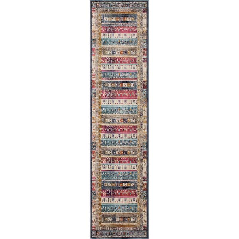 Noori Rug Latif Leslee Rug - 2'0" x 5'9" Runner - Ivory/Blue