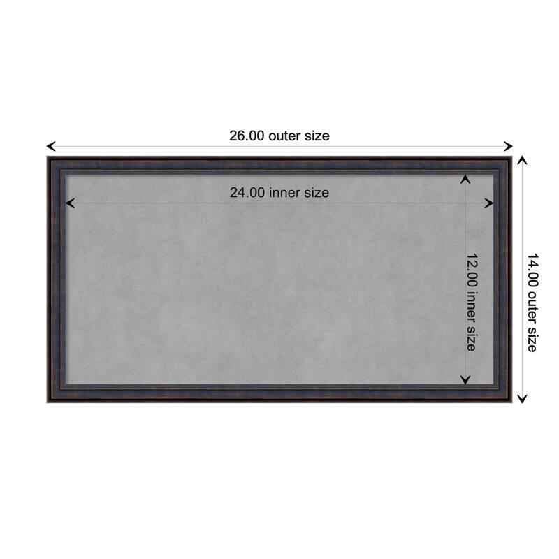 Amanti Art Dark Bronze Scoop Framed Magnetic Board - Board Size 24x12