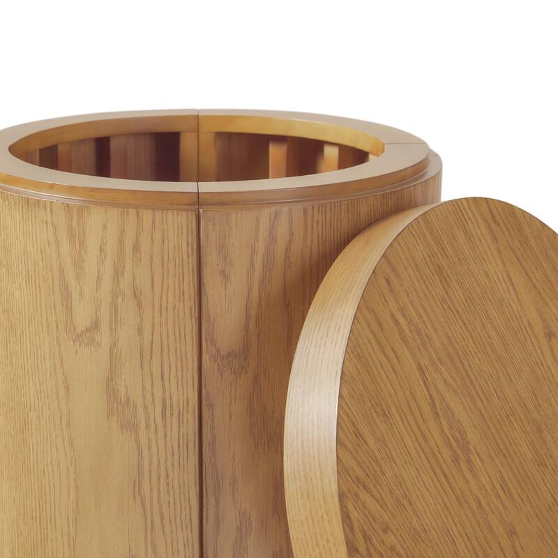 Walker Edison Modern Easy Assembly Oak Veneer Side Table with Storage