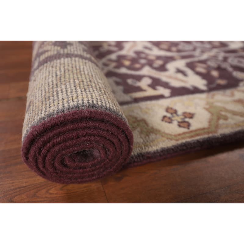 Oushak Indian Runner Rug Hand-Knotted Transitional Wool Carpet - 2'6" x 9'11"