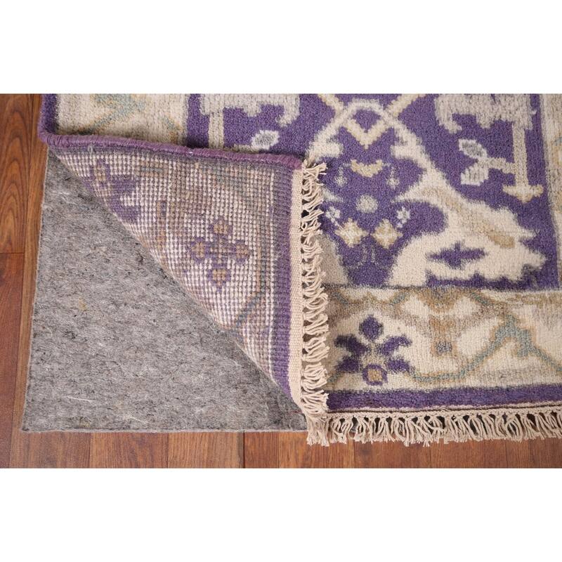 Purple Oushak Oriental Runner Rug Handmade Wool Carpet - 2'6"x 9'9"