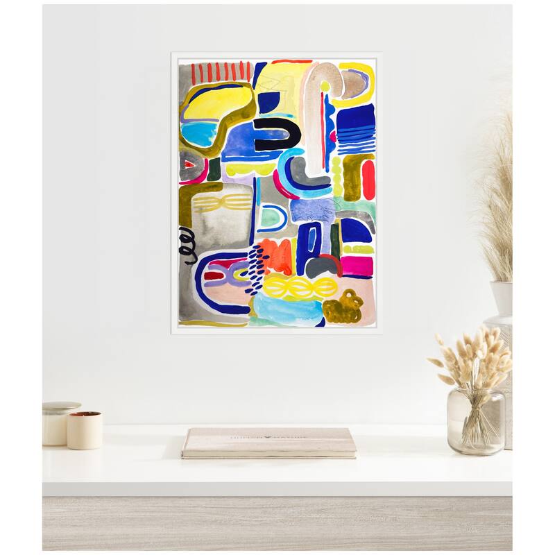 Kate and Laurel Sylvie Abstract 06 Framed Canvas by Emma Daisy