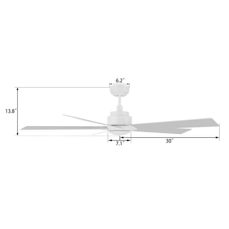 CARRO Bijou 60" 5-Blade Indoor Ceiling Fan with Remote-Downrod-White - N/A