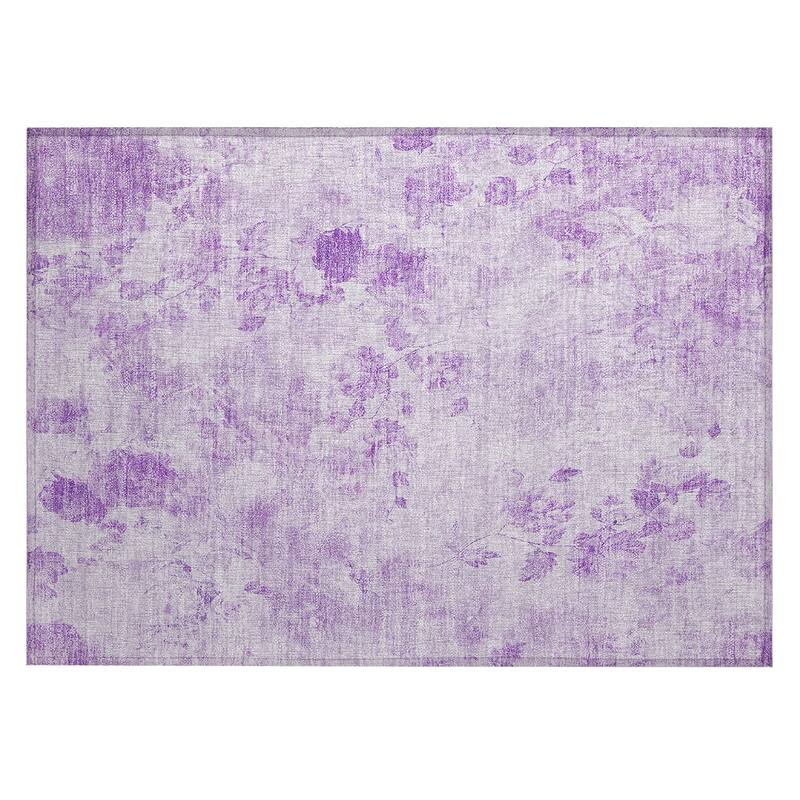 Machine Washable Indoor/ Outdoor Chantille Vanishing Floral Rug