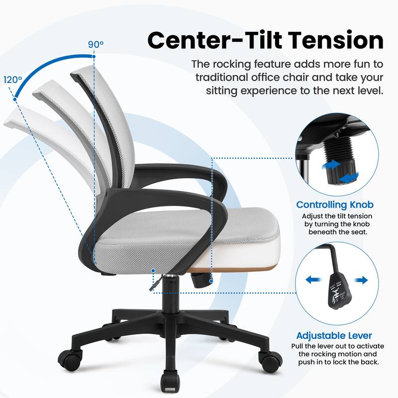 Yaheetech Adjustable Ergonomic Office Chair MidBack Mesh Swivel Chair