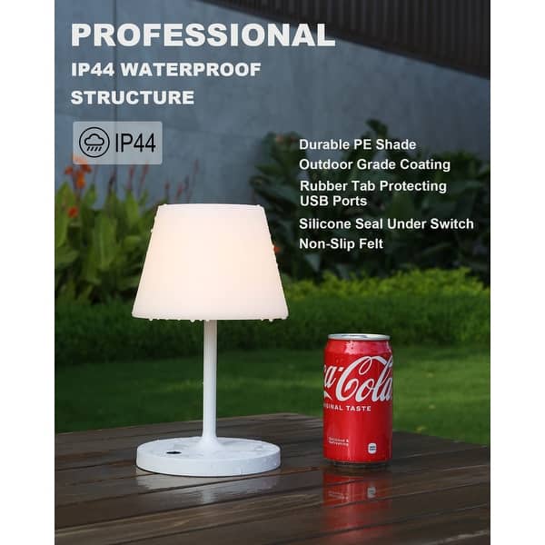 LED Cordless Dimmable Table Lamp, Long Lasting 5W/2600mAh Rechargeable Battery Operated, RGB Detachable Multifunctional Simple Table Lamp For Bedroom Living Room,White