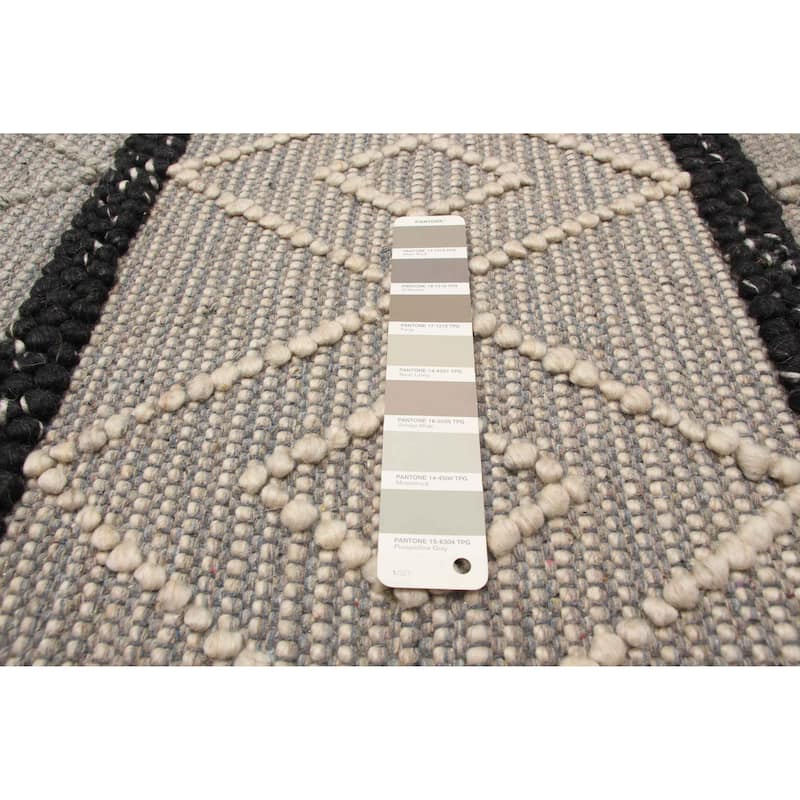 ECARPETGALLERY Braid weave Sienna Khaki Wool Rug - 5'0 x 8'1