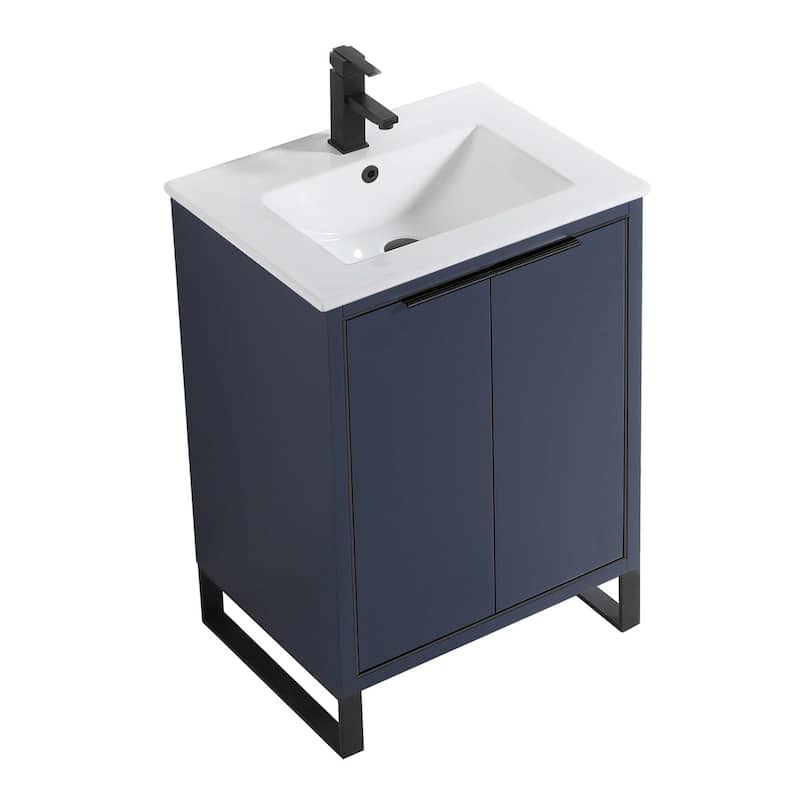 Fine Fixtures Opulence Collection Bathroom Vanity with White Ceramic Sink
