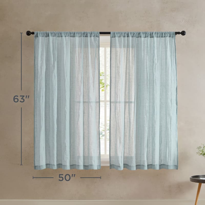 French Connection Charter Crushed Rod Pocket Window Curtain Pair
