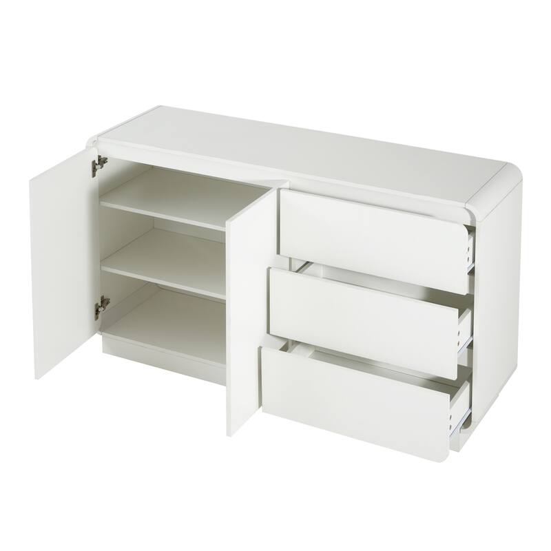 Christopher Knight Home - Modern Sideboard Buffet Cabinet with Soft-close Hinges & Deep Drawer Glides, Versatile Multi-Space Use
