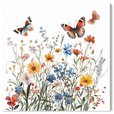 Garden of Fluttering Canvas by Art Remedy, Gallery Wrapped