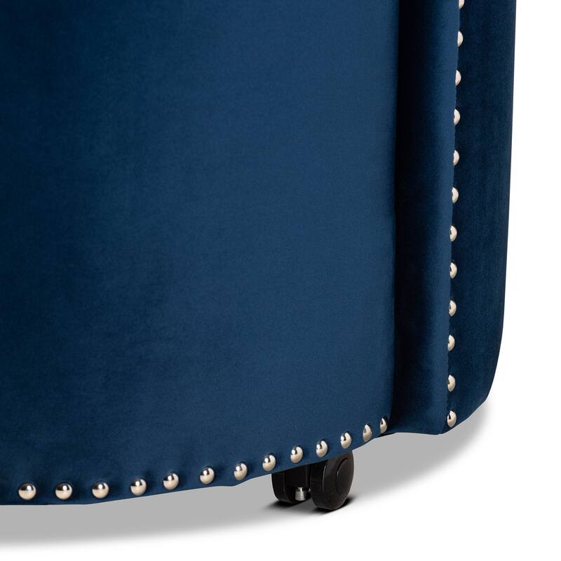 Bethel Glam and Luxe Velvet Rolling Accent Chair