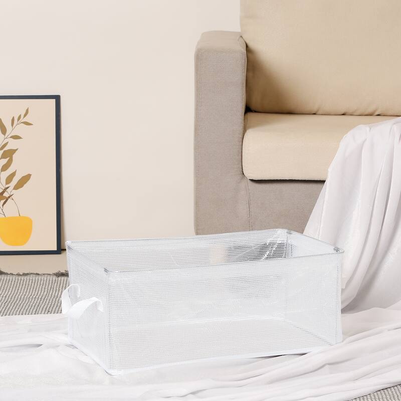 Storage Cube, PVC Storage Bin with Handles for Shelves Closet, 1 Pack Collapsible Storage Basket for Organizing Clothes Books