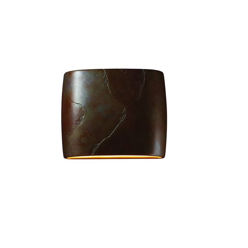 Justice Design Ambiance ADA Tierra Red Slate Wide Wall Sconce - Red