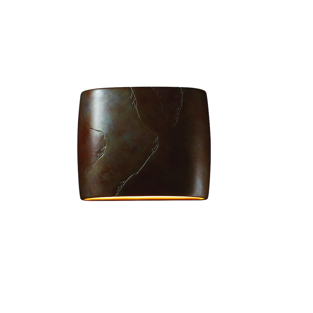 Justice Design Ambiance ADA Tierra Red Slate Wide Wall Sconce