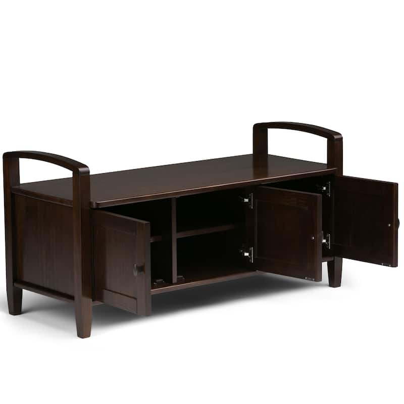 WYNDENHALL Norfolk Solid Wood 44-inch Wide Entryway Storage Bench - 44 Inches wide