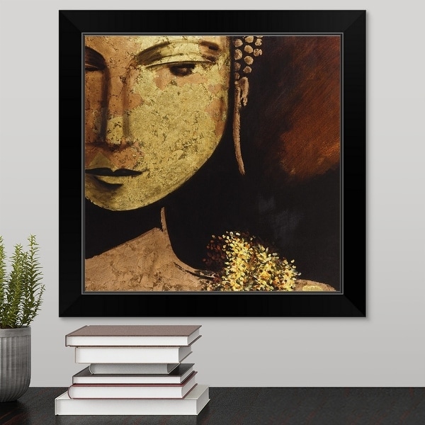 "Golden Buddha" Black Framed Print