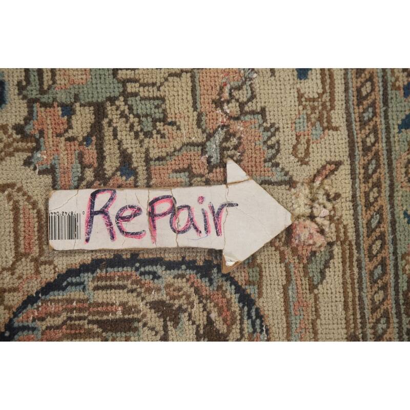 Hand Knotted Oriental 100% Wool Carpet Traditional All-Over Coral Tabriz Area Rug - 12' 6'' X 9' 2''