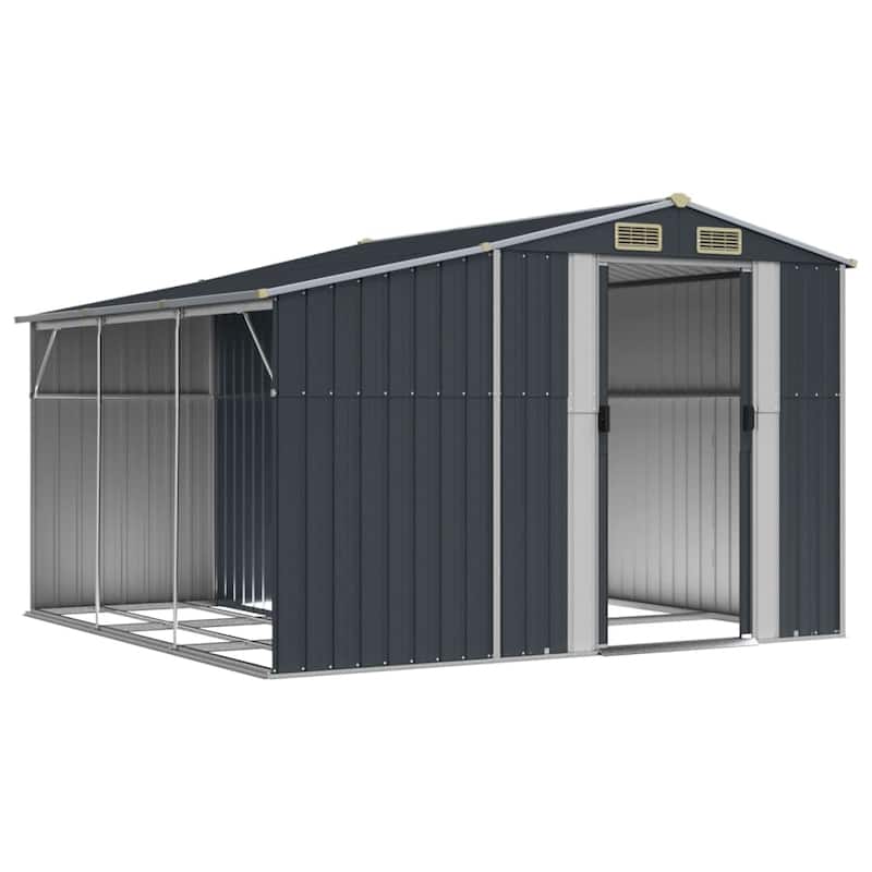 vidaXL Garden Shed Metal Outdoor Storage Tool Shed House Galvanized Steel