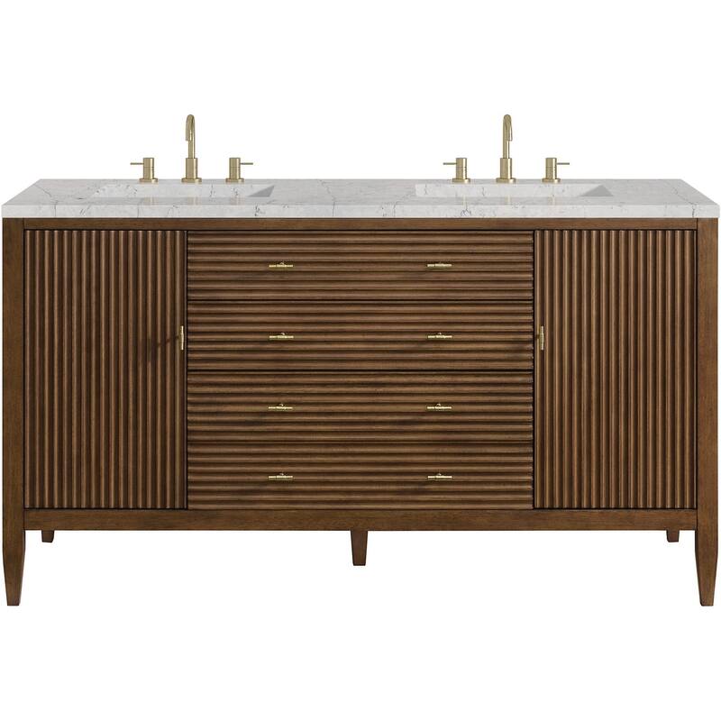 James Martin Vanities 485-V60D-FEJP Myrrin 60" Free Standing Double - Mid-Century Walnut