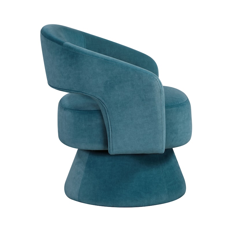 Arden 27" Velvet Swivel Chair - 360-Degree Metal Swivel Base