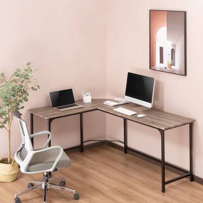 Zenvida Home Office L-Shaped Desk Modern Computer Corner Desk, PC Laptop Writing Study Workstation