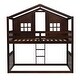 preview thumbnail 13 of 18, Twin Over Twin House Bunk Bed with Roof, Window, and Ladder