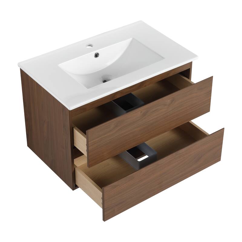 BNK 24"/30"/36'' Single Sink Bathroom Vanity with Two Soft Close Drawers