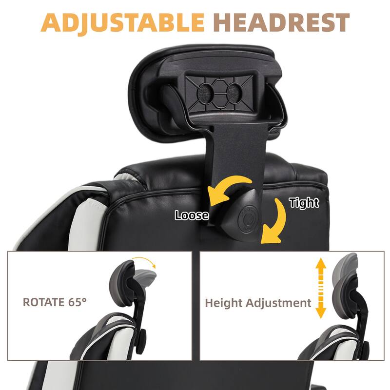 EROMMY Ergonomic Gaming Chair with Adjustable Footrest, Reclining Backrest and Massage, Heated Office Chair