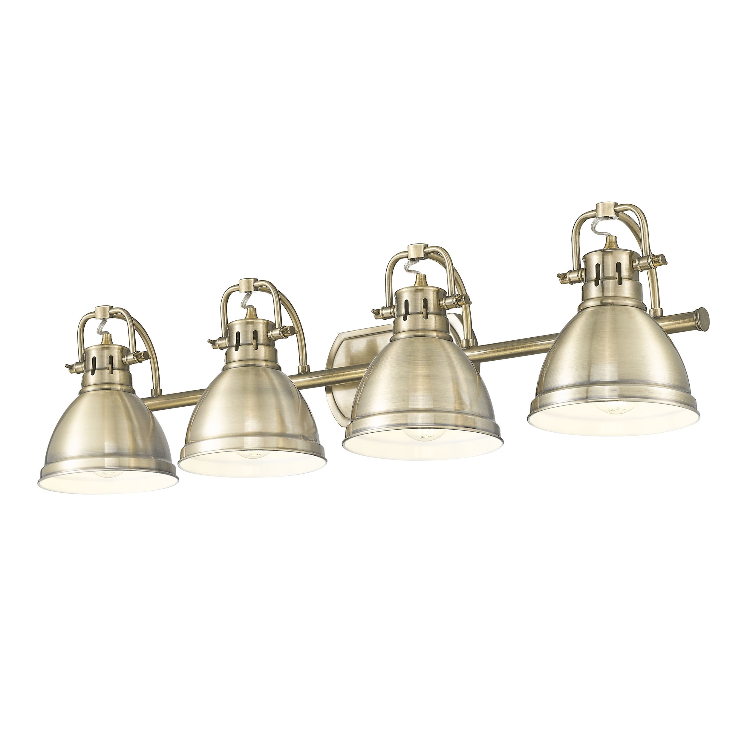 Yep by Golden Lighting Duncan 4-light Vanity in Aged Brass and Rubbed Bronze shade