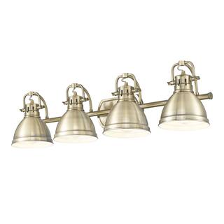 Yep by Golden Lighting Duncan 4-light Vanity in Pewter and Chrome shade