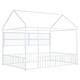 preview thumbnail 33 of 34, Superior Quality Metal House Bed Frame with Convenient Storage Space, Fence and Shelves, Full Size