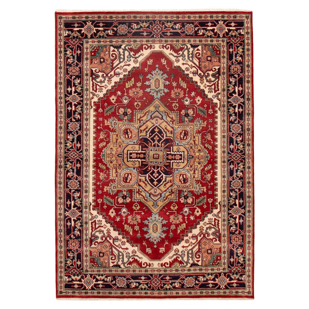 ECARPETGALLERY Hand-knotted Serapi Heritage Red Wool Rug - 6'9 x 9'8