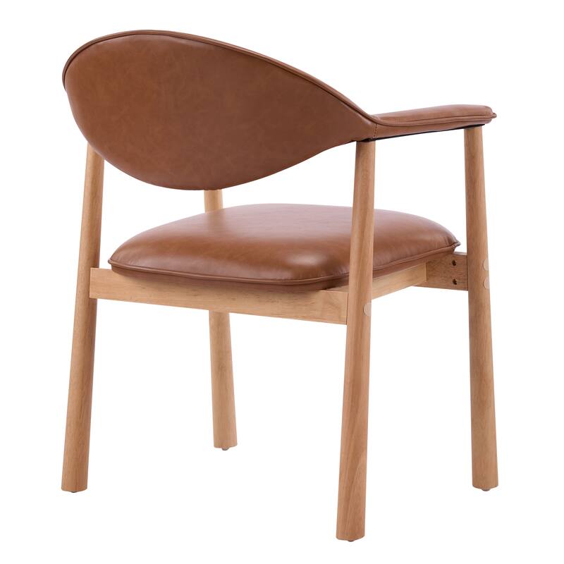 Christopher Knight Home - Modern Upholstered Rubber Wood Dining Chairs with Ergonomic Curved Back