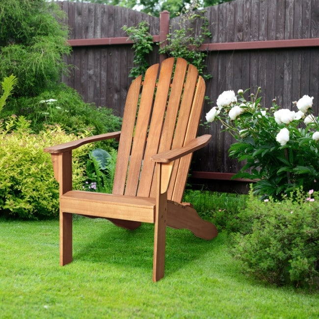 adirondack chair solid wood durable patio garden removable natural outdoor