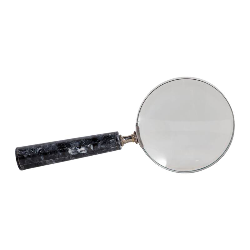 Resin Decorative Object Magnifying Glass Marbled Handle - 1" Black - 4" x 9" x 1" - Black - 4" x 9" x 1"