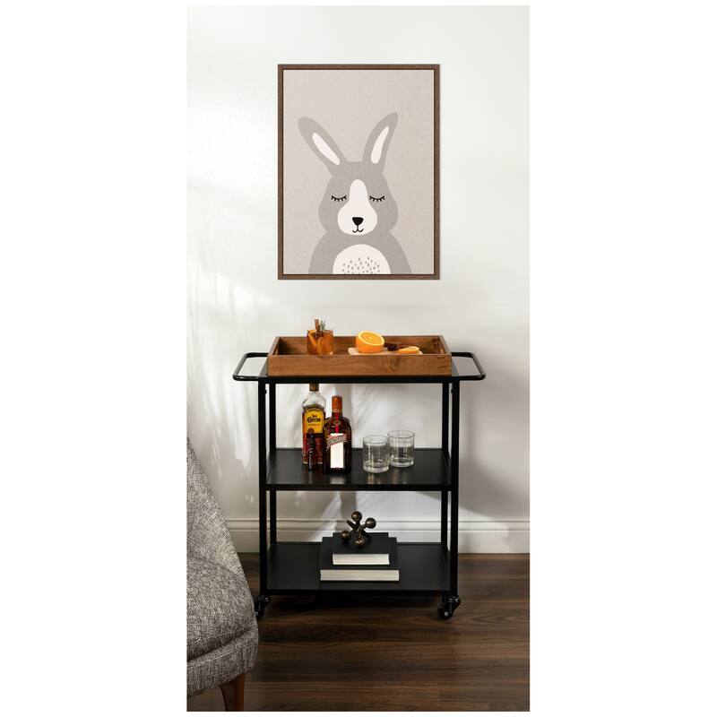 Kate and Laurel Bunny by July Art Prints Framed Canvas Wall Art Print